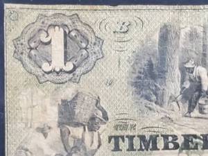 lot 153 image: 1861 Confederate Savannah Timber Cutters Bank $1 Dollar Bill