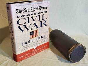 lot 178 image: (1) Civil War Book & (1) Massive Civil War Artillery Round 12 Tall