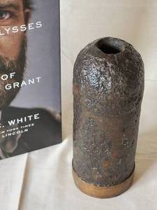 lot 188 image: (1) Civil War Book & (1) Civil War Artillery Round 7 Tall