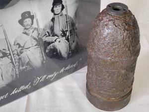 lot 190 image: (1) Civil War Book & (1) Civil War Artillery Round 7 Tall