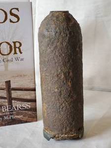 lot 197 image: (1) Civil War Book & (1) Civil War Artillery Round 9 Tall