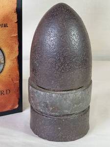 lot 198 image: (1) Civil War Book & (1) Civil War Hotchkiss Artillery Round 7 Tall