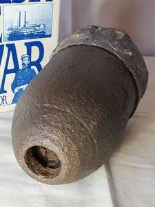 lot 228 image: (1) Civil War Book & (1) Civil War Hotchkiss Artillery Projectile 6-12 Tall