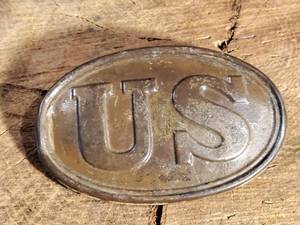 lot 5 image: Civil War Era Mac Mason Collection Cold Harbor, Virginia Recovered U.S. Cartridge Box Plate