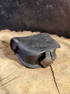 lot 25 image: Original Civil War Era Leather Shield Style Front Percussion Cap Box