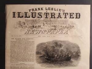 lot 116 image: Framed Civil War Era Newspaper Dated May 3, 1863