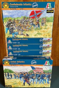 lot 299 image: Italeri  Confederate Infantry Model Kits No. 6178 and No. 6177
