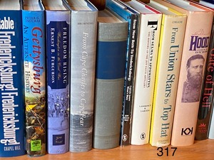 lot 317 image: Two Shelves of Civil War Related Books