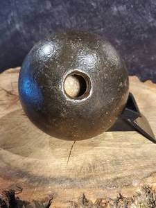 lot 107 image: Scarce 12# Wood Fuse Civil War Cannonball with Polygonal Cavity