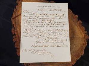 lot 51 image: Framed Civil War Stationary Letter Head Dated Oct 24,1864
