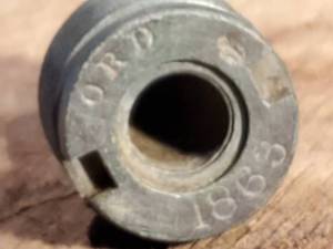 lot 261 image: Original Civil War Naval Ordnance Fuse Adapter with Anchor Stamp Dated1862