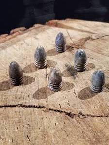 lot 375 image: Original Civil War (6) .58 Caliber 3-Ring Bullets