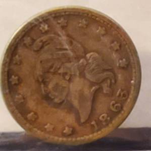 lot 377 image: Civil War Original 1863 Army & Navy Token