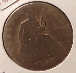 lot 386 image: US 1858 Seated Liberty Half Dollar