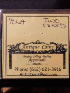 lot 387 image: US 1864 2 Cent Coin