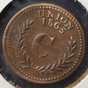 lot 394 image: Original Civil War 1863 Token