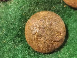 lot 406 image: (3) Civil War Excavated General Staff Union Buttons
