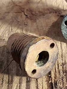 lot 430 image: (2) Original Civil War Confederate Brass Time Fuse Adapters