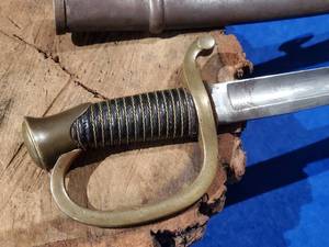 lot 129 image: Original Civil War Calvary Saber & Sheath with The Markings JH
