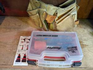 lot 27 image: Screw Driving Drill Attachment and Leather Tool Belt