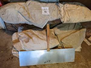 lot 12 image: (2) Canvas Painting Tarps and Skimming Blade