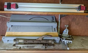 lot 19 image: Miter Board, Jig, Clamping Straight Edge, etc.