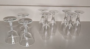 lot 311 image: 9 Piece Set of Crystal Flutes and Cocktail Glasses