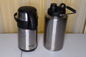lot 275 image: (2) Stainless Steel Travel Mugs