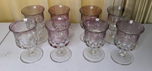 lot 255 image: (8) Amethyst Glass Goblets