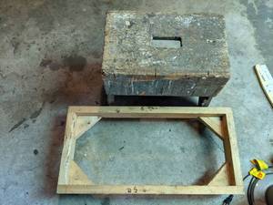 lot 105 image: Rustic Primitive Wood Stool and Furniture Mover