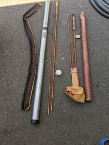 lot 149 image: (2) Vintage Fly Rods with Case Heddon Pal, South Bend