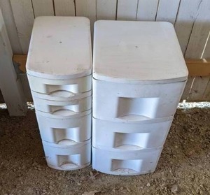 lot 188 image: Lot of (2) Plastic Storage Drawer Sets