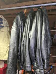 lot 352 image: (4) Mens Black Leather Jackets
