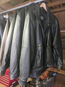 lot 353 image: (4) Mens Black Leather Jackets - Size Large