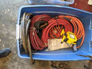 lot 179 image: Large Bin of Air Hoses, Utility Light