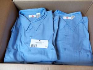 lot 37 image: New IN Box 6 Light Blue G&K Wicking Back Long Sleeve Shirts 2XL