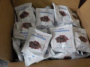 lot 118 image: Box of 60 Bags Dried Cranberries p...