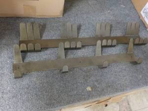lot 122 image: 4 Hammered Steel Wall 4 Hook Racks...