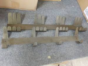 lot 123 image: 4 Hammered Steel Wall 4 Hook Racks...
