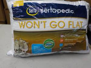 lot 213 image: Serta Wont Go Flat 20 x 28 Pillow...
