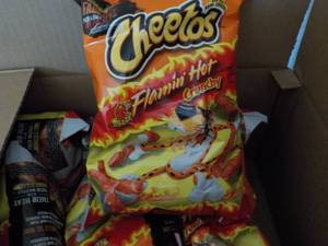 lot 306 image: 2 Cases Cheetos Flamin Hot Crunch S...