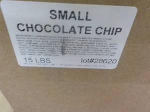 lot 384 image: 15 lb Box Small Chocolate Chip Cook...