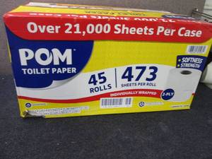 lot 36 image: Case of Pom Bath Tissue 2 ply473 S...