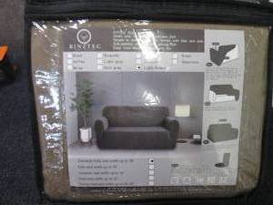 lot 127 image: Light Brown Oversized Sofa Slipcove...