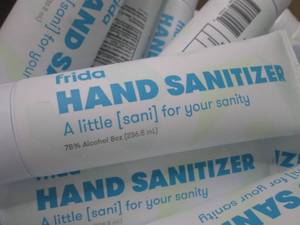 lot 146 image: Box of 8 oz Frida Hand Sanitizers...