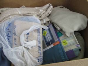 lot 201 image: Box of Assorted Curtain Panels...