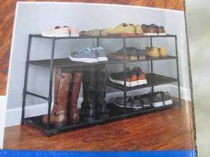 lot 256 image: Mainstays 4 Tier Adjustable Shoe Ra...