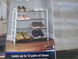 lot 266 image: Mainstays 4 Tier Shoe Rack...