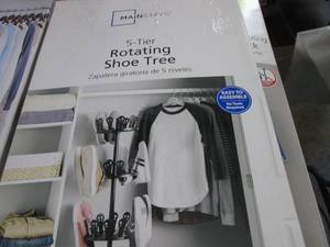 lot 279 image: Mainstays 5 Tier Rotating Shoe Tree...