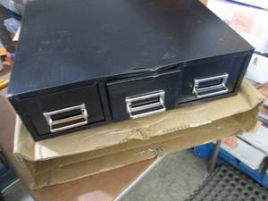 lot 301 image: Metal Triple 3x5 Card File- dented...